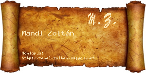 Mandl Zoltán névjegykártya
